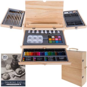 Malset 83-teilig. Artistic Set – im edlen Holzkoffer