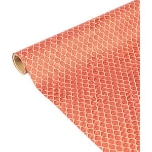 Geschenkpapier Clairefontaine Rote Blumen, blau-braun mit Blumendekor, 5 Tinyrollen mit jeweils L 5 m x B 350 mm