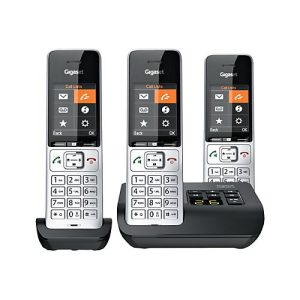 Gigaset 500A Comfort Trio – Schnurlostelefon – Anrufbeantworter – ECO DECTGAPCAT-iq – Silver Black + 2 zusätzliche Handsets Gigaset 500A Comfort Trio – Schnurlostelefon – Anrufbeantworter – ECO DECTGAPCAT-iq – Silver Black + 2 zusätzliche Handsets
