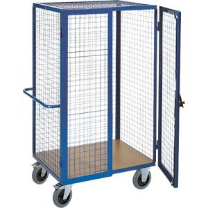Gitter-Schrankwagen, 1150 x 750 x 1800 mm, mit abschließbarer Doppelflügeltür Gitter-Schrankwagen, 1150 x 750 x 1800 mm, mit abschließbarer Doppelflügeltür