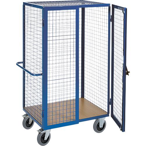 Gitter-Schrankwagen, 1150 x 750 x 1800 mm, mit abschließbarer Doppelflügeltür