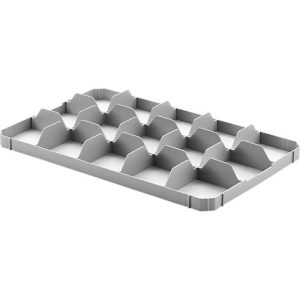 Gläsereinsatz Ringoplast, für Gläser- & Eurokästen, 3 x 5, unten, lebensmittelecht, stapelbar, B 365 x H 55 mm, Kunststoff, hellgrau Gläsereinsatz Ringoplast, für Gläser- & Eurokästen, 3 x 5, unten, lebensmittelecht, stapelbar, B 365 x H 55 mm, Kunststoff, hellgrau