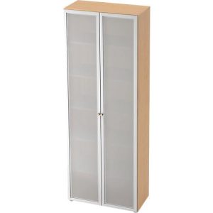Glastürenschrank TOPAS LINE, 6 Ordnerhöhen, B 800 mm, Ahorn-Dekor
