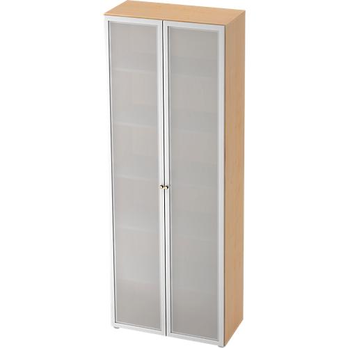 Glastürenschrank TOPAS LINE, 6 Ordnerhöhen, B 800 mm, Ahorn-Dekor