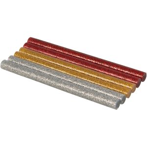 18 Heißklebesticks 10mm Glitzer 3 versch. Farben