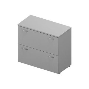 Hängeregistraturschrank ARLON OFFICE, 2 Ordnerhöhen, B 900 x T 450 x H 816 mm, lichtgrau/alu