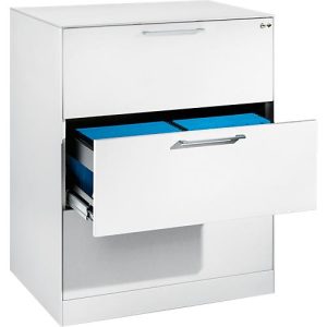 Hängeregistraturschrank ASISTO C 3000, 3 Schubladen, 2-bahnig, B 800 mm, weiß/weiß