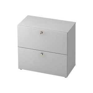 Hängeregistraturschrank TOPAS LINE, 2 Ordnerhöhen, mit Vollauszug, lichtgrau/lichtgrau