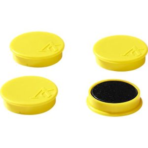 Haftmagnete, Ø 40 mm, Haftkraft ca. 1200 g, 4 Stück, gelb
