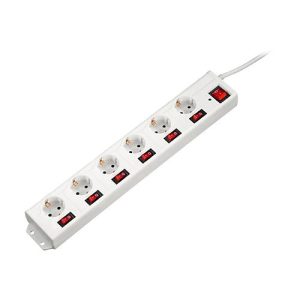 Hama ‚6+1‘, XL – Steckdosenleiste – Wechselstrom 230 V – 3500 Watt – Ausgangsanschlüsse: 6 (CEE 7/4) – 1.4 m Schnur Hama ‚6+1‘, XL – Steckdosenleiste – Wechselstrom 230 V – 3500 Watt – Ausgangsanschlüsse: 6 (CEE 7/4) – 1.4 m Schnur