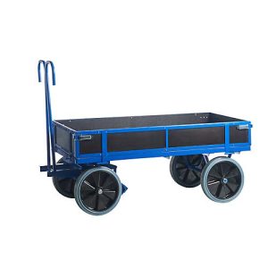 Handpritschenwagen, für den Innenbereich, mit Bordwänden, Vollgummi, 1160×760 mm