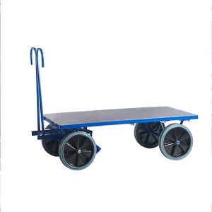 Handpritschenwagen, für den Innenbereich, ohne Bordwände, 2000 x 1000 mm, Vollgummi