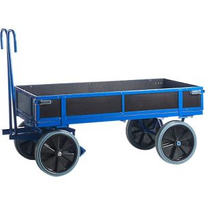 Handpritschenwagen, mit Bordwänden, Vollgummi, 1160×760 mm Handpritschenwagen, mit Bordwänden, Vollgummi, 1160×760 mm