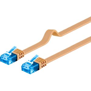 Patchkabel Cat 6a. Flachkabel 10m. hellbraun