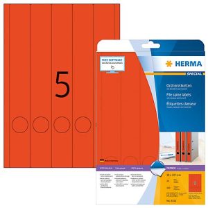 Herma Ordneretiketten A4, 297 mm lang, permanent haftend/bedruckbar, 100 Stück, rot Herma Ordneretiketten A4, 297 mm lang, permanent haftend/bedruckbar, 100 Stück, rot