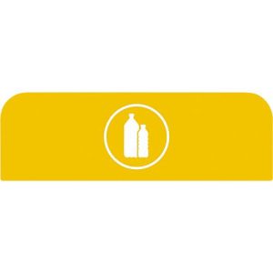Hinweistafel für konfigurierbare Recyclingstation von Rubbermaid, für 57 Liter Behältereinheit, Kunststoff, gelb