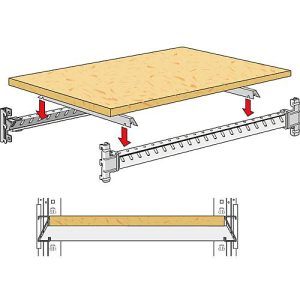 Holzfachboden, höhengleich, B 1273 mm Holzfachboden, höhengleich, B 1273 mm