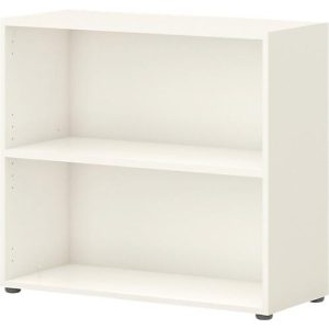 Home Office Regal TEMPIO, aus Holz, 2 Fächer, 2 OH, B 800 x T 340 x H 720 mm, weiß