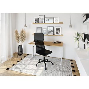 Home Office Tisch, Rechteck, C-Fuß, B 1400 x T 672 x H 650-850 mm, Wildeiche/weiß Home Office Tisch, Rechteck, C-Fuß, B 1400 x T 672 x H 650-850 mm, Wildeiche/weiß