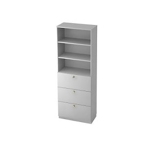 HR-Regalschrank, B 800 x T 420 mm, lichtgrau