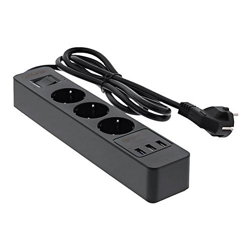 InLine - Steckdosenleiste - AC 220-250 V - 4000 Watt - Ausgangsanschlüsse: 3 (3 x USB Typ A, 3 x Strom Typ F) - 1.5 m Schnur