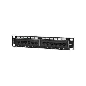 Intellinet 10“ 12-Port Cat6 Patchpanel, UTP, 10“, 1 HE, schwarz – Patch Panel – 1U – 10“‘