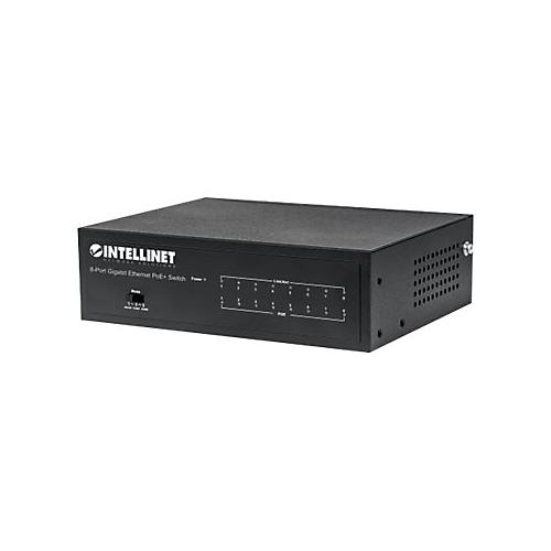 Intellinet 8-Port Gigabit Ethernet PoE+ Switch, IEEE 802.3at/af Power over Ethernet (PoE+/PoE) Compliant, 60 W, Desktop, Box - Switch - 8 Anschlüsse
