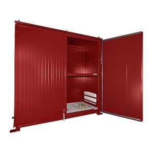 Isolierter Regalcontainer BAUER CEH 29-2, Stahl, Doppelflügeltor, B 3220 x T 1500 x H 3030 mm, rot