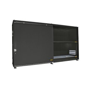 Isolierter Regalcontainer BAUER CEH 59-2, Stahl, Schiebetor, B 6440 x T 1550 x H 3030 mm, grau