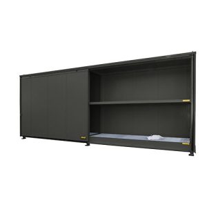 Isolierter Regalcontainer BAUER CEH 81-2, Stahl, Schiebetor, B 8400 x T 1550 x H 3190 mm, grau