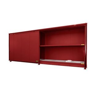 Isolierter Regalcontainer BAUER CEH 81-2, Stahl, Schiebetor, B 8400 x T 1550 x H 3190 mm, rot