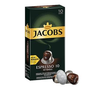 Jacobs Espresso 10 Intenso Kaffeekapseln, Röstkaffee, 10 x 52 g, Nespresso®-kompatibel, gemahlen Jacobs Espresso 10 Intenso Kaffeekapseln, Röstkaffee, 10 x 52 g, Nespresso®-kompatibel, gemahlen