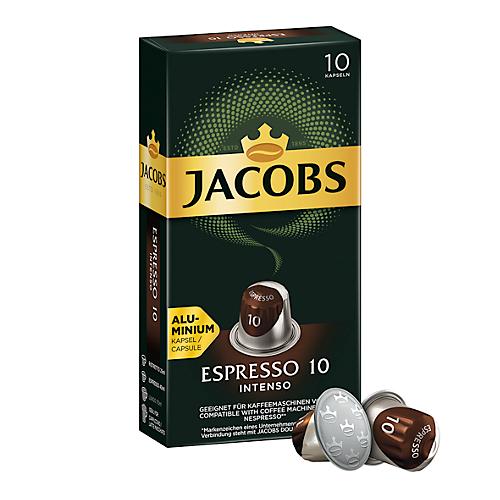 Jacobs Espresso 10 Intenso Kaffeekapseln, Röstkaffee, 10 x 52 g, Nespresso®-kompatibel, gemahlen