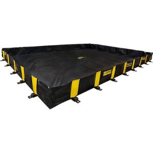 Justrite Leckage Faltwanne, befahrbar, H 3050 x B 5080 mm, bis 7230 L, schwarz