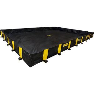 Justrite Leckage Faltwanne, befahrbar, H 3050 x B 6300 mm, bis 11318 L, schwarz