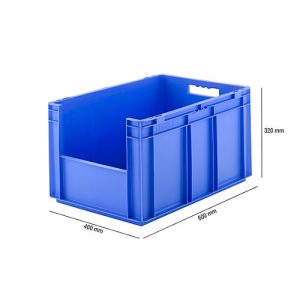 Kasten im EURO-Maß EF 6320, ohne Deckel, ohne Staubklappe, 63,7 l, blau