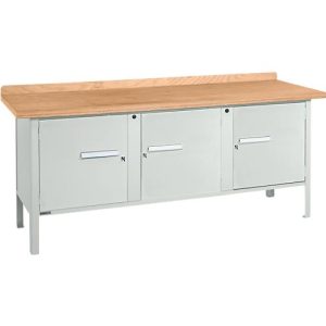 Kastenwerkbank Schäfer Shop Select PW 200-3, Buche Multiplexplatte, bis 750 kg, B 2000 x T 700 x H 840 mm, Lichtgrau