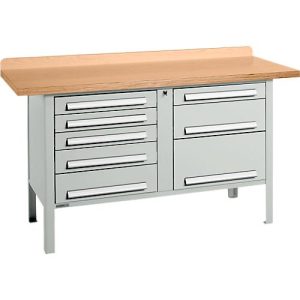 Kastenwerkbank Schäfer Shop Select PWi 150-8, Buche Multiplexplatte, bis 750 kg, B 1500 x T 700 x H 840 mm, Lichtgrau Kastenwerkbank Schäfer Shop Select PWi 150-8, Buche Multiplexplatte, bis 750 kg, B 1500 x T 700 x H 840 mm, Lichtgrau