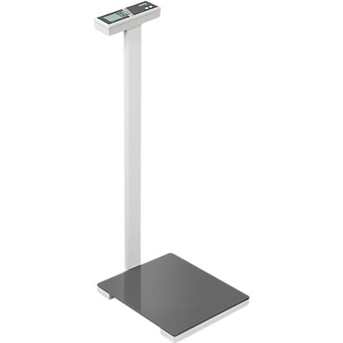 KERN Personenwaage MPL 200K-1P, BMI-Funktion, Wägebereich bis 250 kg, Glaswägeplatte, Stativ, AUTO-OFF-Funktion, Einheitenumschaltung, B 350 x T 350 x H 960 mm, schwarz/weiß