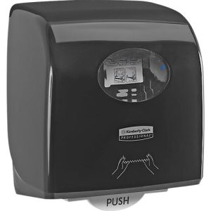 Kimberly-Clark® Aquarius Rollenhandtuchspender Slimroll 7956, für stark frequentierte Bereiche, schwarz