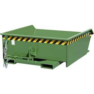 Kippbehälter Bauer Mini Typ MGU 460, niedrige Bauhöhe, 460 l Inhalt, grün Kippbehälter Bauer Mini Typ MGU 460, niedrige Bauhöhe, 460 l Inhalt, grün