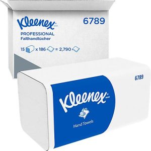 Kleenex® Falthandtücher Ultra Interfold 6789, 2-lagig, Zick-Zack-Falzung, 217 x 210 mm, 2790 Blatt, hochweiß