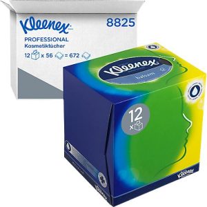 Kleenex® Kosmetiktücher 8825, 3-lagig, 1 Box = 56 Tücher, 12er Packung, weiß