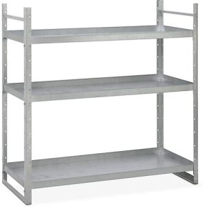 Kleingebinderegal für CEMO Gefahrstoffdepot 320 und 400, Stahl verzinkt, 3 Wannenböden, B 1350 x T 610 x H 1350 mm