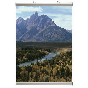 Klemmschiene Postersnapper, Wandmontage/freihängend, aufklappbar, Rutschsicherung, Format A4 hoch/A5 quer, L 210 x T 16 x H 25 mm, Aluminium, 2 Stück