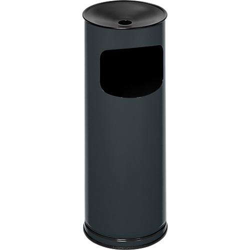 Kombi-Ascher VAR, rund, 17 l, für Innen & Außen, mit Sieb & Kantenschutz, Ø 250 x H 610 mm, Stahlblech, anthrazit