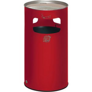 Kombi-Ascher VAR, rund, 69 l, für Innen & Außen, mit Sieb & Kantenschutz, Ø 420 x H 750 mm, Stahlblech, rot Kombi-Ascher VAR, rund, 69 l, für Innen & Außen, mit Sieb & Kantenschutz, Ø 420 x H 750 mm, Stahlblech, rot