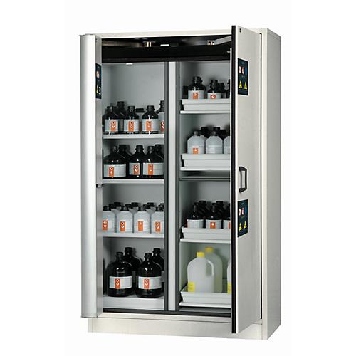 Kombi-Sicherheitsschrank Typ 30 asecos K-PHOENIX-30, Flügel- und Falttüren mit Türfeststellanlage, Front Lichtgrau, B 1202 x T 598 x H 1968 mm