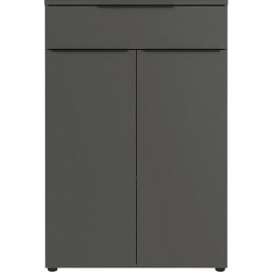 Kombischrank Porto, 1 Schublade, 2 Türen und 2 Einlegeböden, 2 OH, B 810 x T 400 x H 1200 mm, graphit
