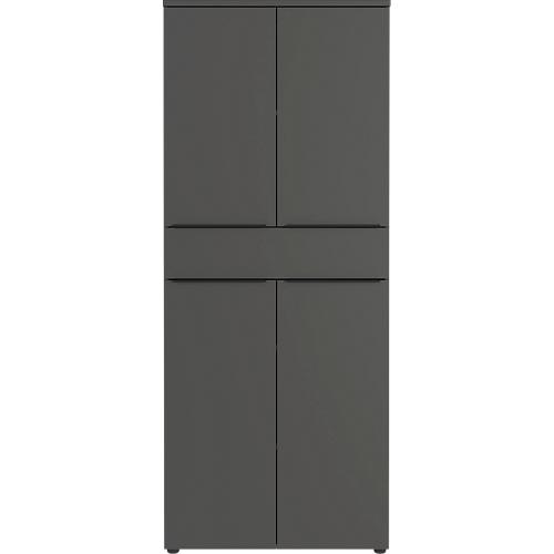 Kombischrank Porto, 1 Schublade, 4 Türen und 3 Einlegeböden, 4 OH, B 810 x T 400 x H 1970 mm, graphit